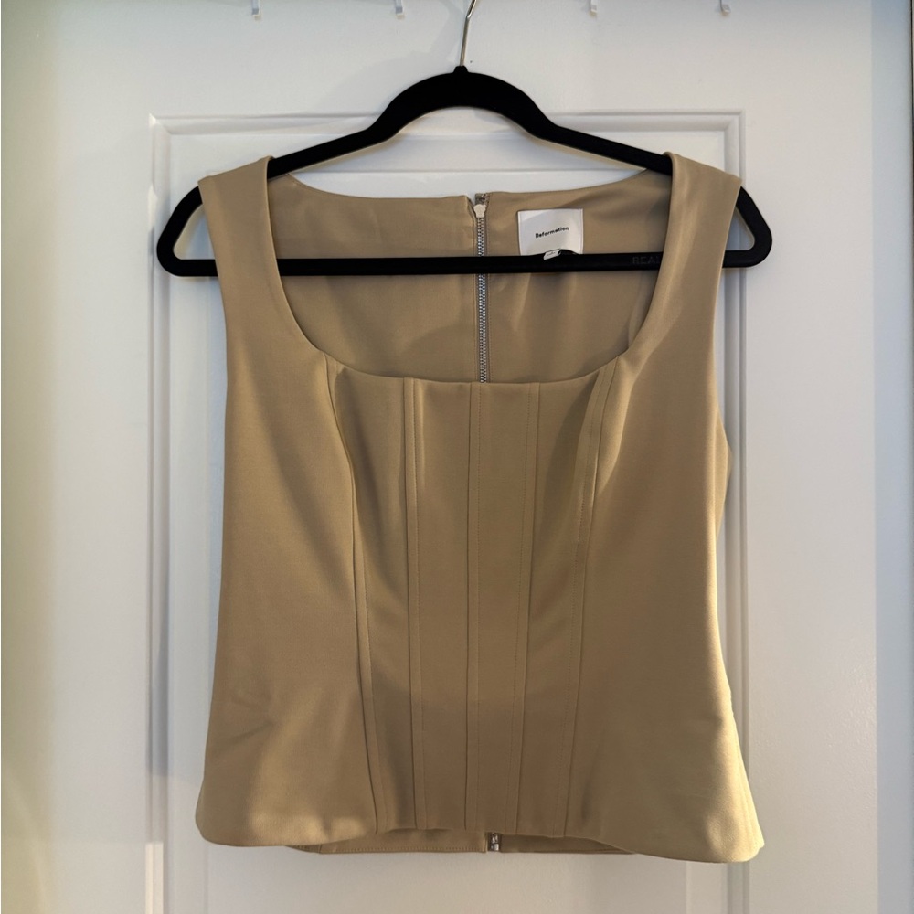 Reformation Beige Blouse